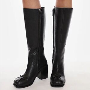 Sandy Liang KNEE HIGH POINTE BOOT IN BLACK Size 36.5